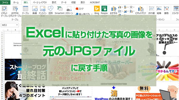 Excelに貼り付けた写真の画像を元のJPGファイルに戻す手順